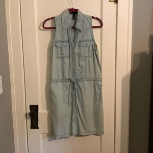 International concepts chambray sleeveless shirt dress